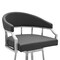 Armen Living Palmdale Swivel Modern Slate Gray Faux Leather 30" Barstool in Brushed Stainless Steel Finish 721535752195 - alternate 2